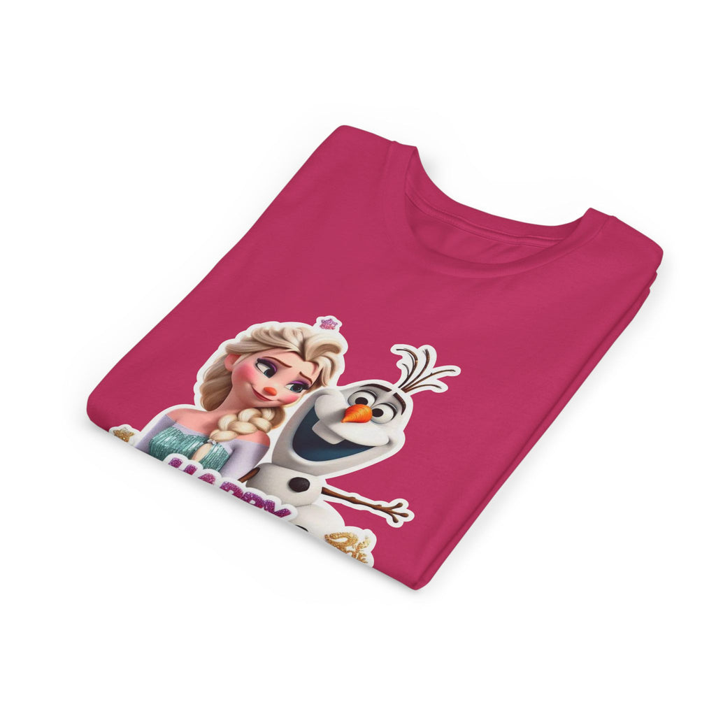 Kids' Birthday Tee - Cute Princess and Snowman "Happy Birthday" Graphic