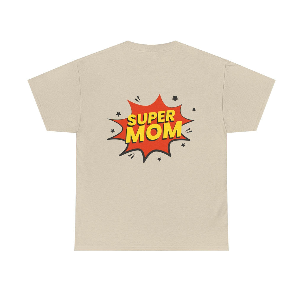 Mom Silhouette Sunset T-Shirt — "Super Mom" Graphic Tee for Mother's Day.