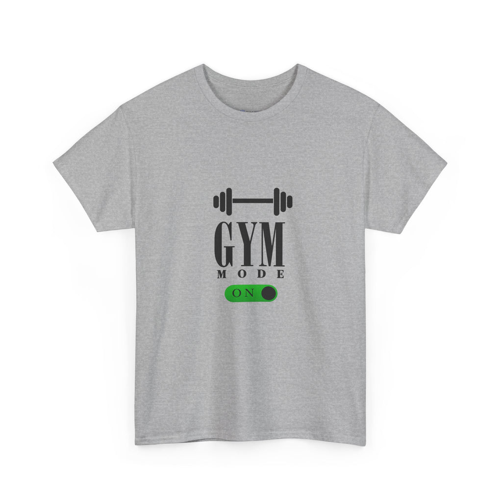 Gym Mode On T-Shirt — Workout Tee with Barbell Graphic