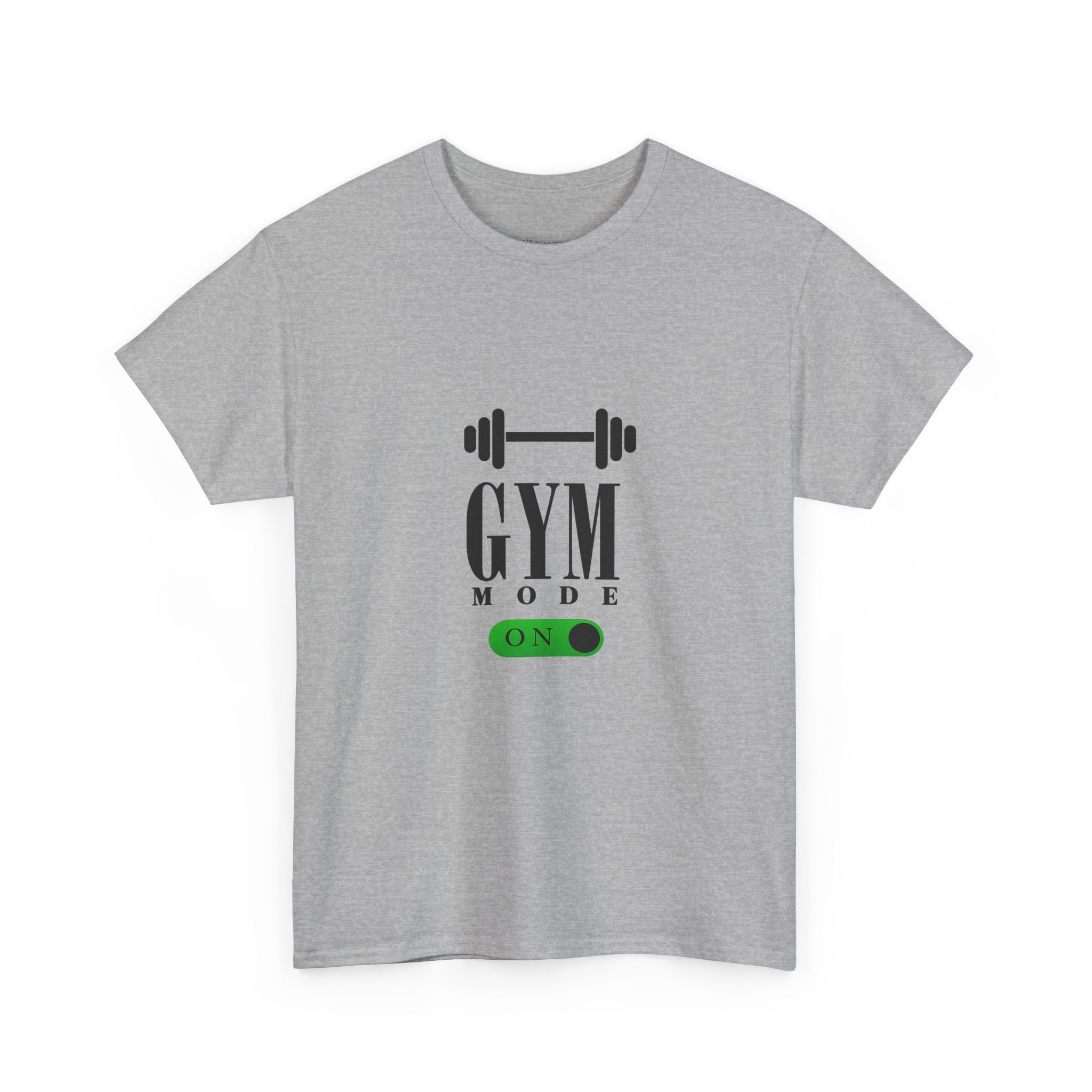 Gym Mode On T-Shirt — Workout Tee with Barbell Graphic