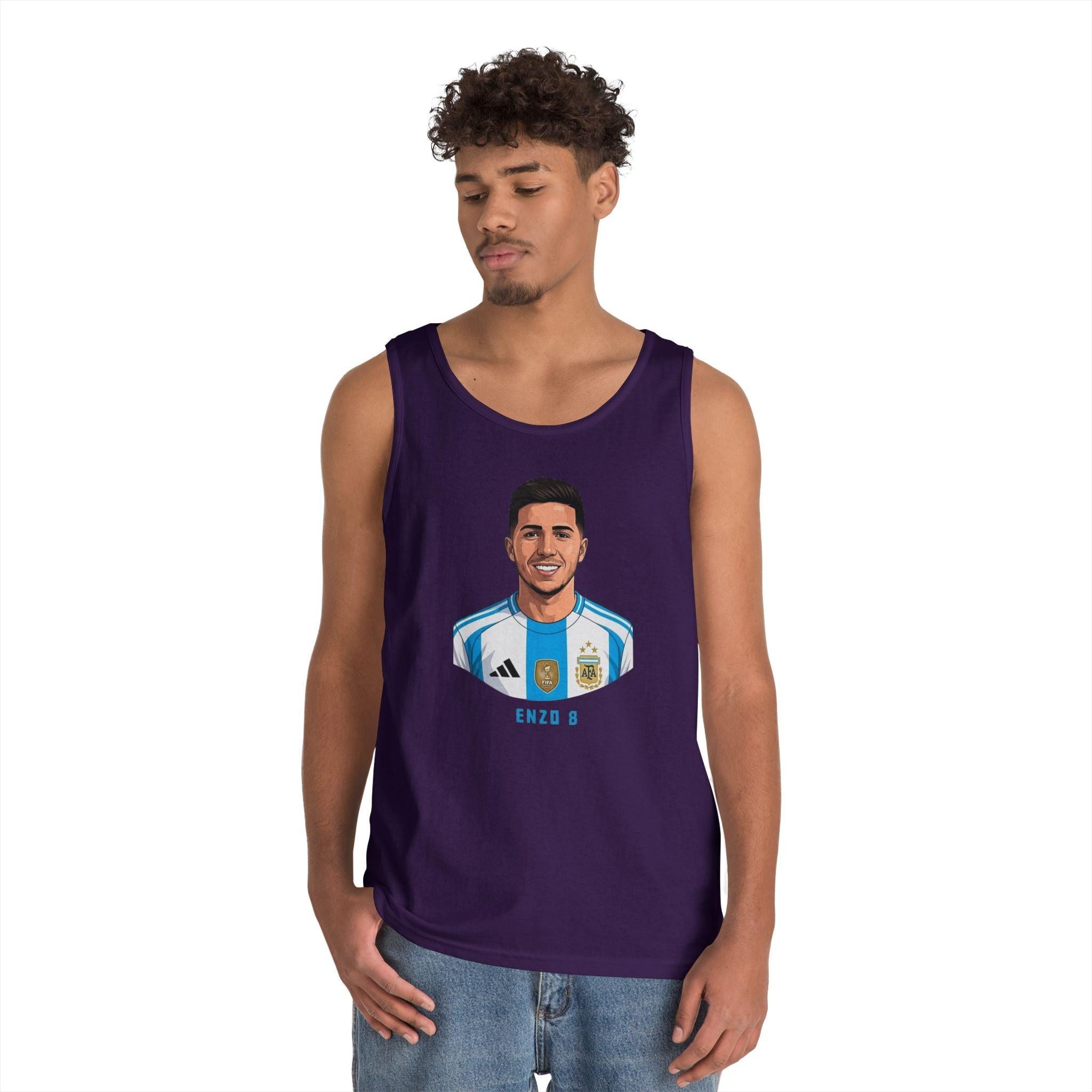 "I am Here to Stay" Argentina Soccer Star Tank Top — Jersey Portrait World Cup 2026.