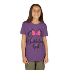 Birthday Girl Youth Tee — Pink Bow Party Shirt for Girls