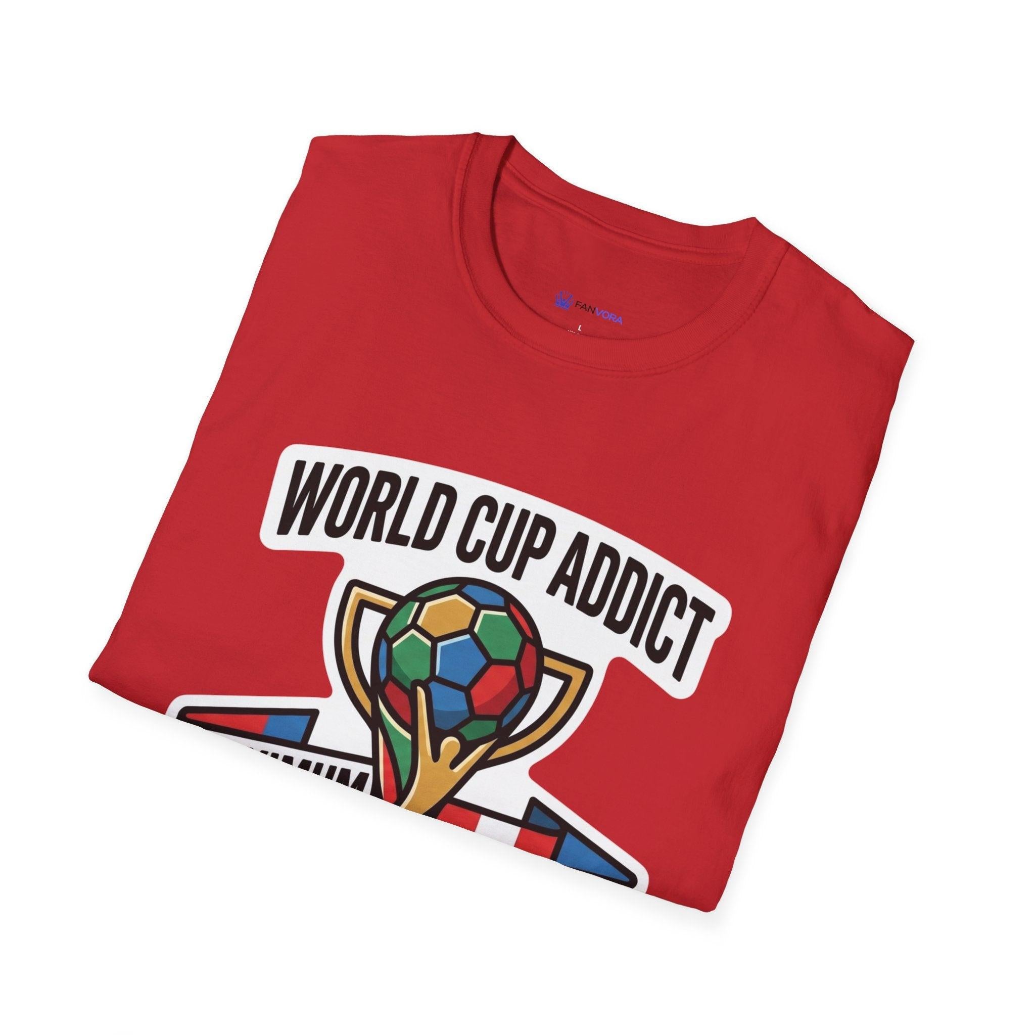 Unisex - World Cup Addict T-Shirt - "Maximum Fan Mode Activated" 2026 USA Mexico Canada Soccer Tee.