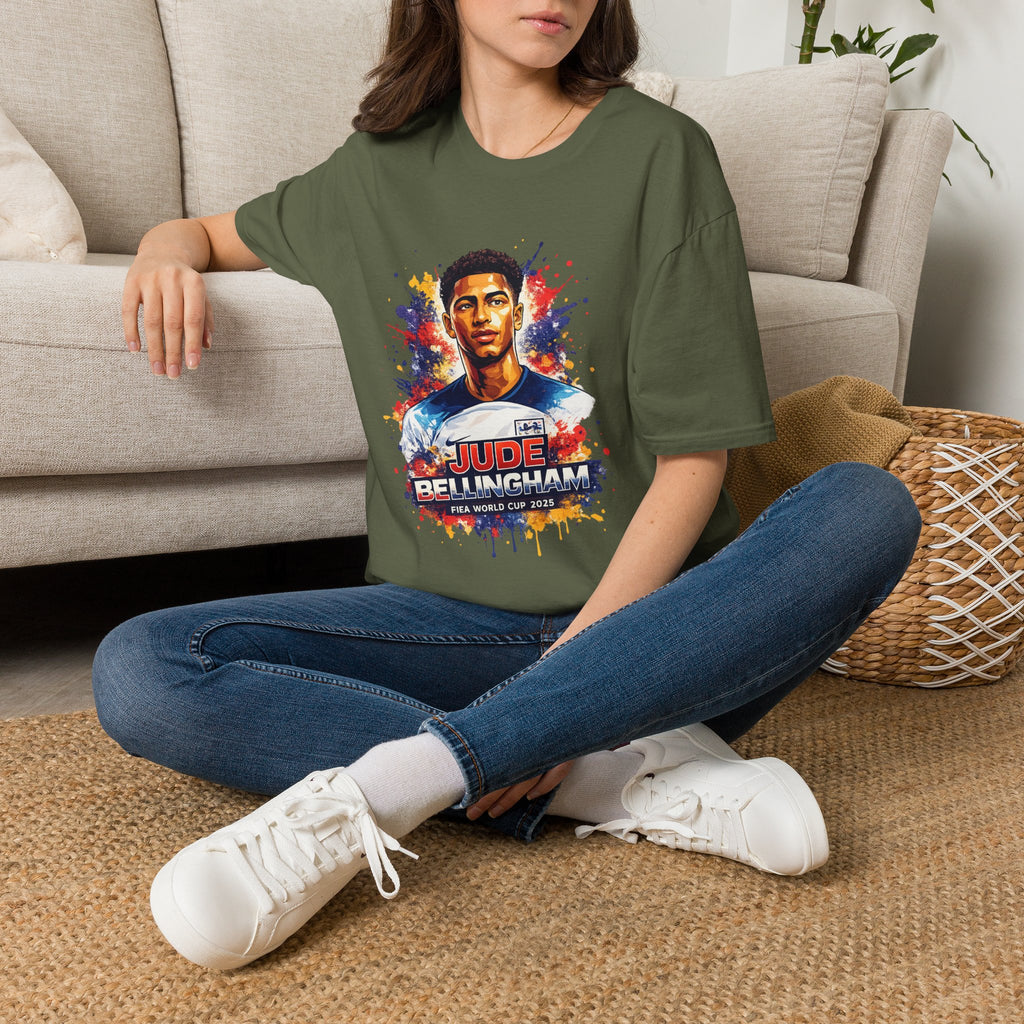 Portrait T-Shirt — Color Splash Football Player Graphic ("England legend")