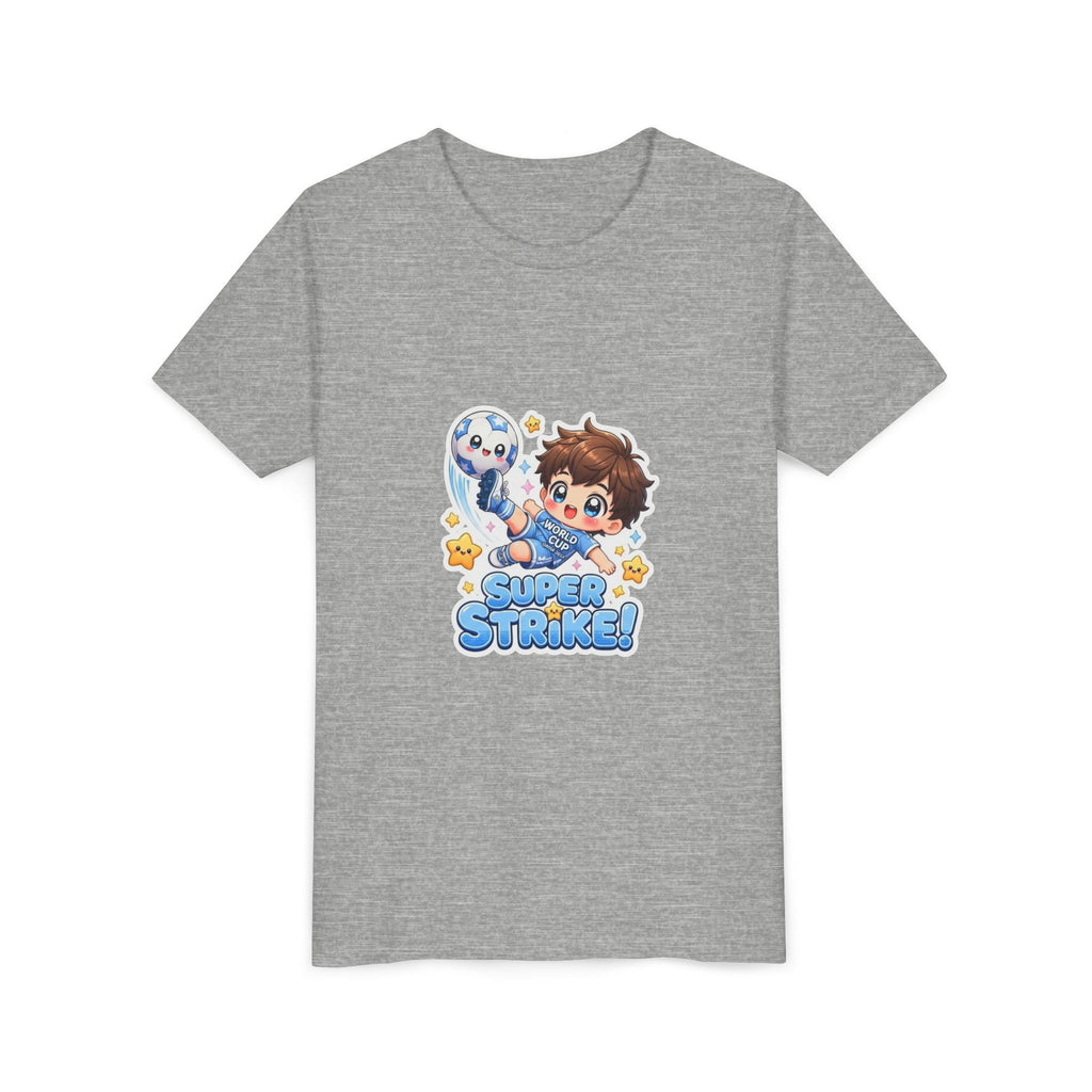 Youth Tee - Cute 'Super Strike!' Soccer Boy Graphic