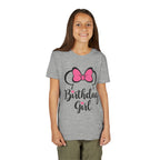 Birthday Girl Youth Tee — Pink Bow Party Shirt for Girls