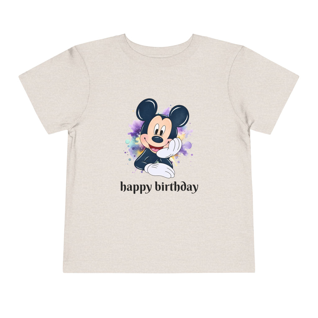 Toddler Tee — Cute Mickey "happy birthday" Birthday Shirt for Kids