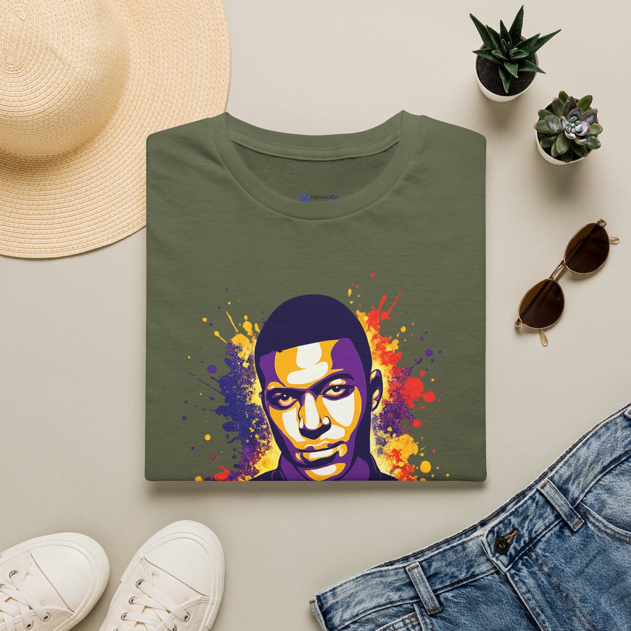 France legend Graphic T-Shirt — Vibrant Splash Portrait Soccer Fan Tee