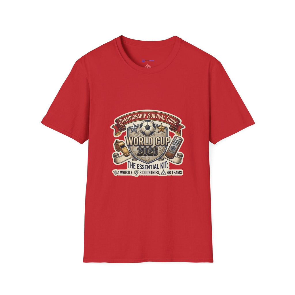 Unisex - World Cup Survival Guide T-Shirt — "The Essential Kit" Soccer Fan Tee.