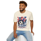 Soccer  Cup T-Shirt – "Go Team! Cup Soccer" USA Flag Design