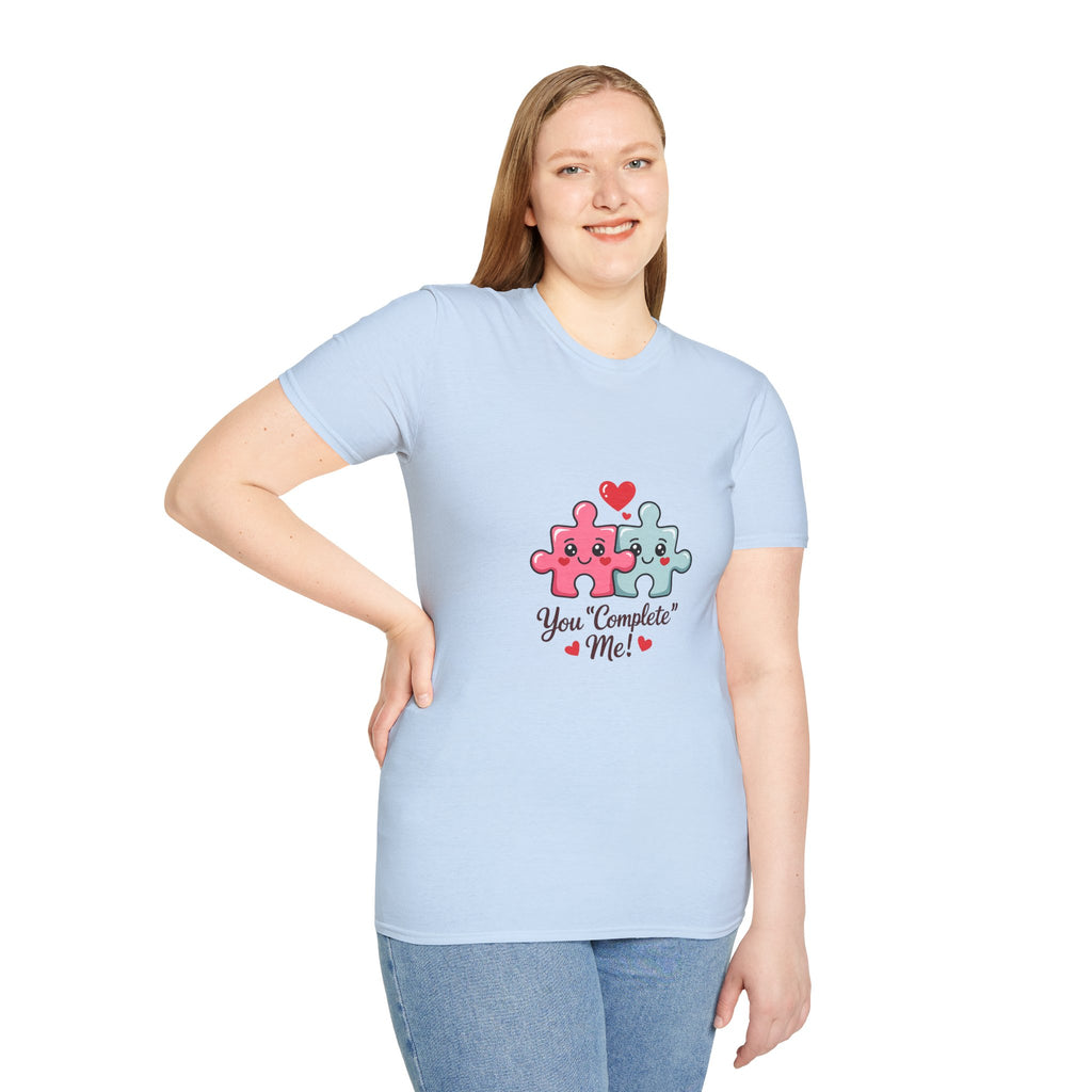 Puzzle Piece Couple T-Shirt — "You Complete Me" Cute Romantic Tee