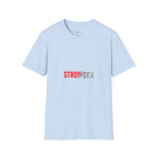 Stronger Split-Text Graphic T-Shirt — Inspirational 'STRONGER' Fitness Tee