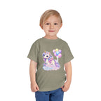 Toddler Tee — Pastel Unicorn "Happy Birthday" Shirt with Balloons