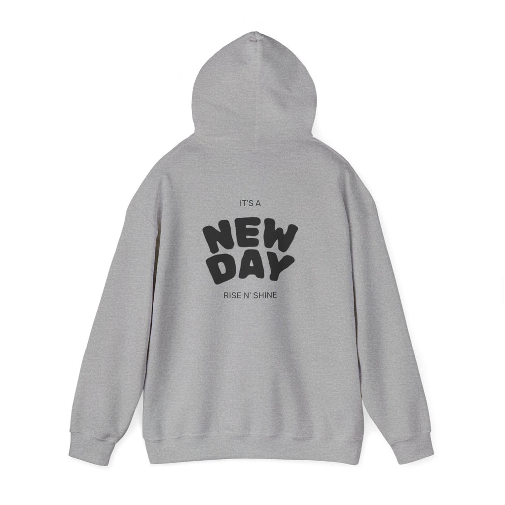 New Day Hoodie — "I'm Happy" Minimal Positive Graphic Sweatshirt.