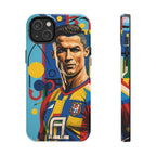 Portugal  legend Pop Art Tough Phone Case — Colorful Soccer Legend Protective Cover.