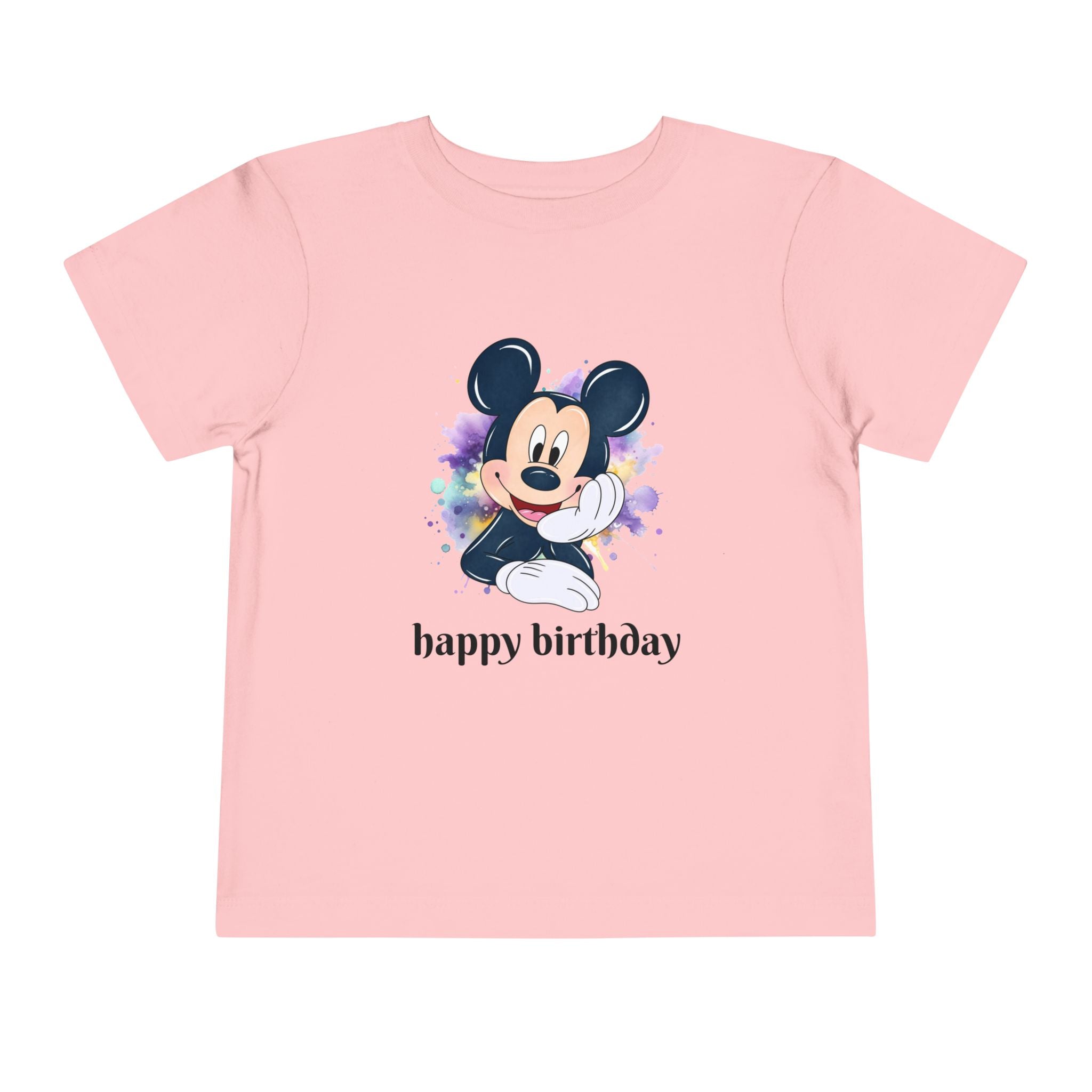 Toddler Tee — Cute Mickey "happy birthday" Birthday Shirt for Kids