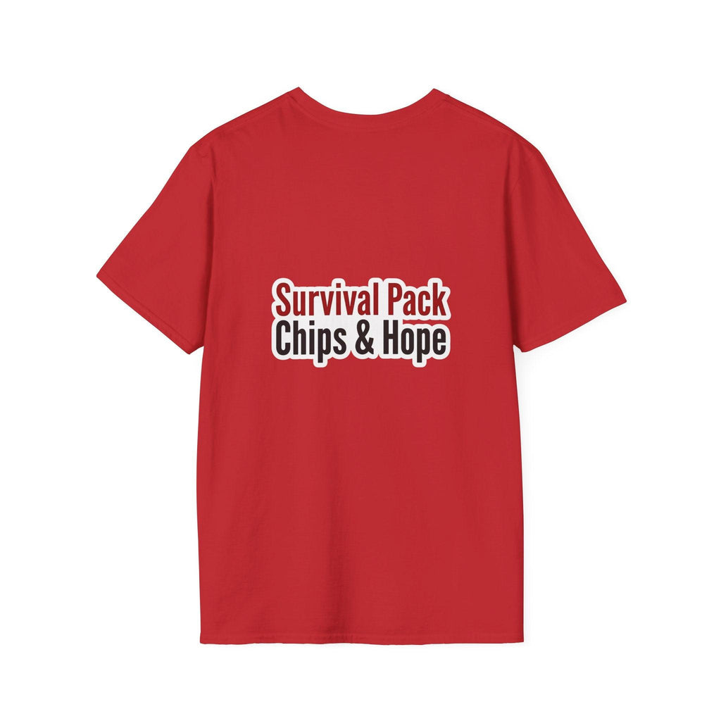 Unisex - Legends Unite Fans’ Choice World Cup T-Shirt — “Survival Pack: Chips & Hope”.