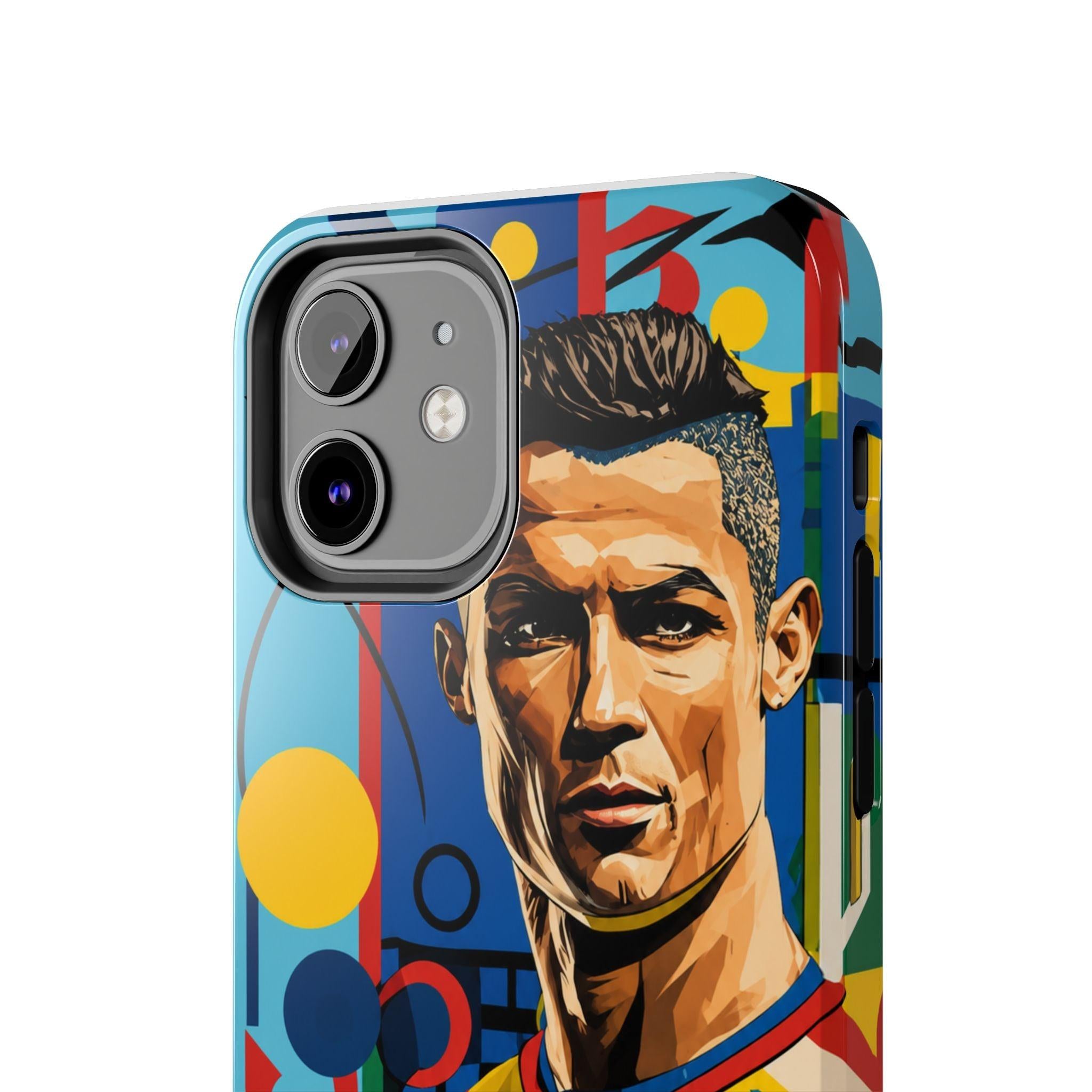 Portugal  legend Pop Art Tough Phone Case — Colorful Soccer Legend Protective Cover.