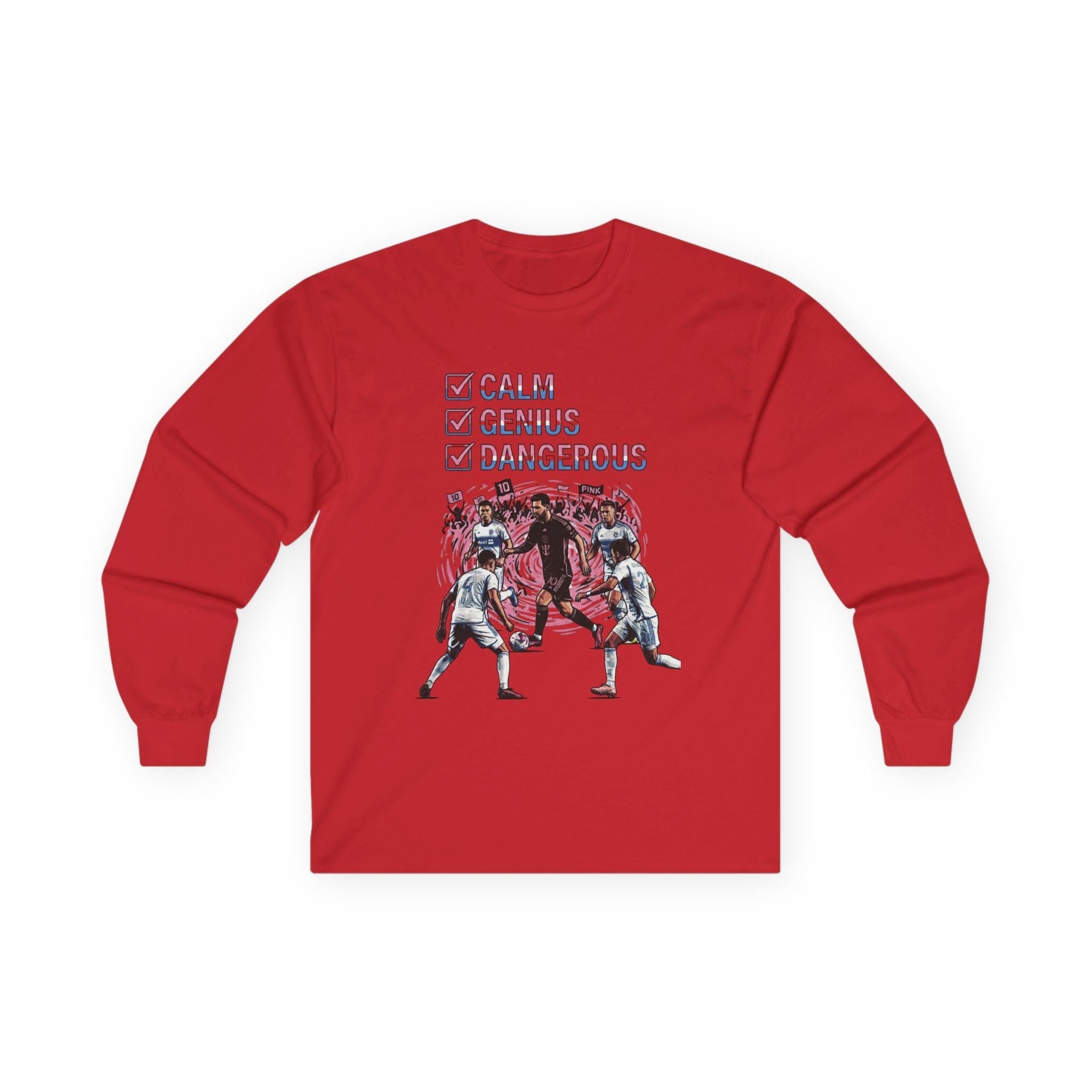 Long Sleeve Football Shirt – World Cup 2026 Fan Tee "Calm Dangerous Genius".