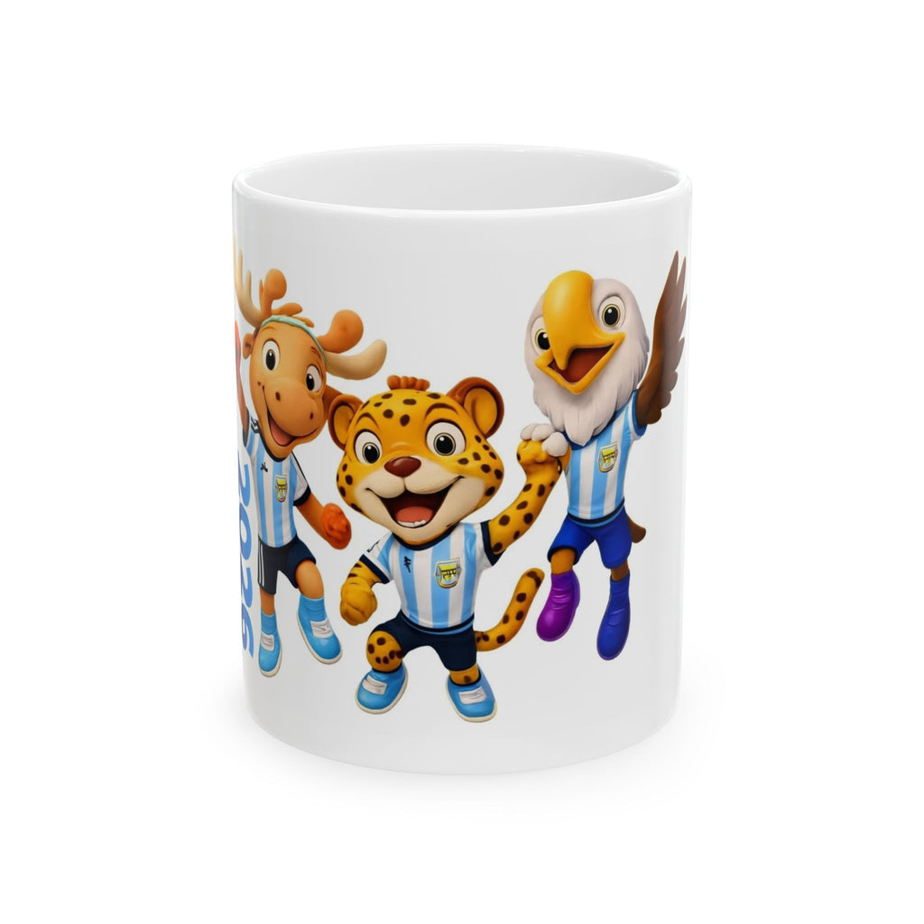 Soccer Mascot Ceramic Mug — Cute Animal Team Coffee Cup (11oz & 15oz)