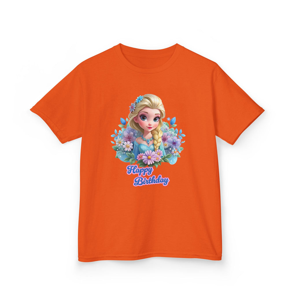 Kids Tee — 'Happy Birthday' Princess Floral Design