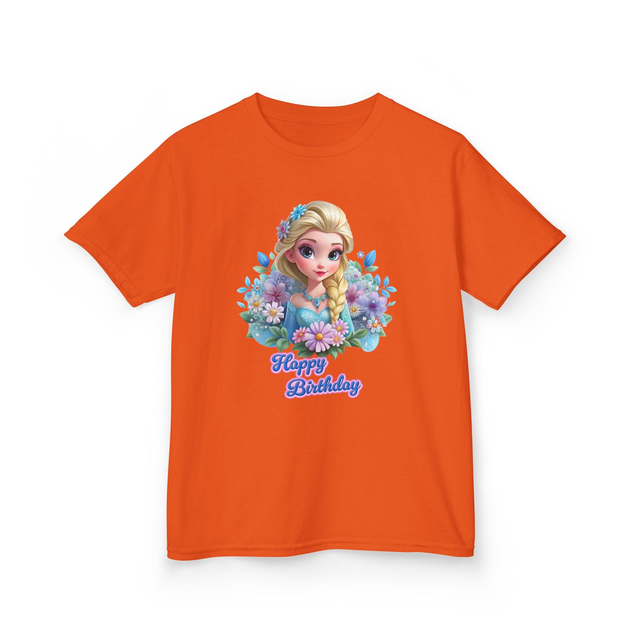 Kids Tee — 'Happy Birthday' Princess Floral Design