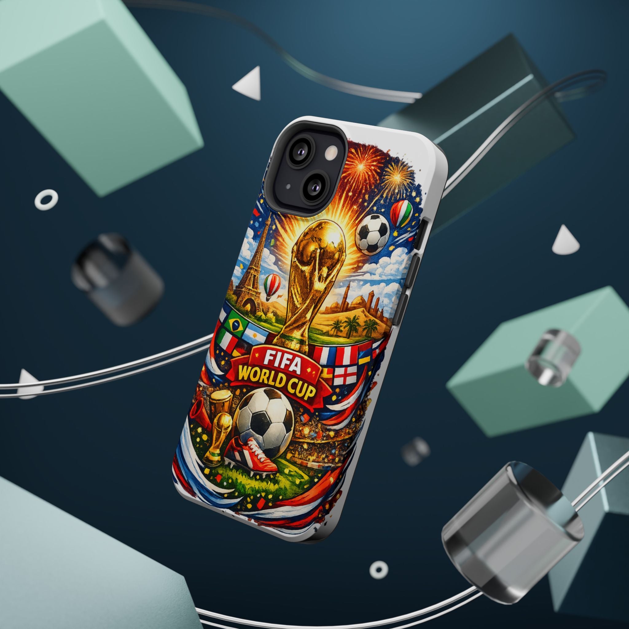 Soccer Magnetic Impact-Resistant Phone Case — FIFA Trophy Design
