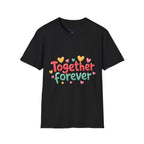 T-Shirt — "Together Forever" Cute Heart Couple Graphic Tee