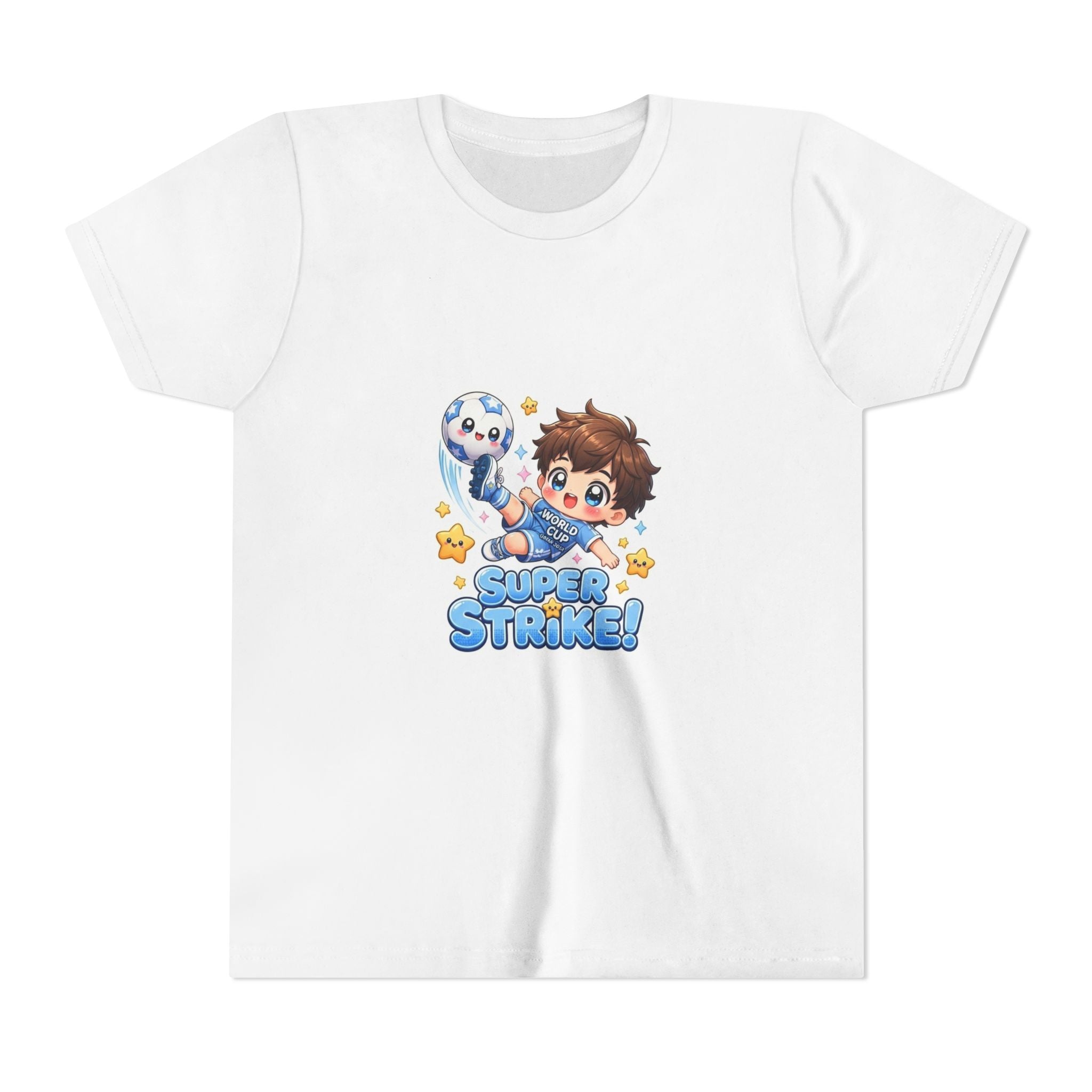 Youth Tee - Cute 'Super Strike!' Soccer Boy Graphic