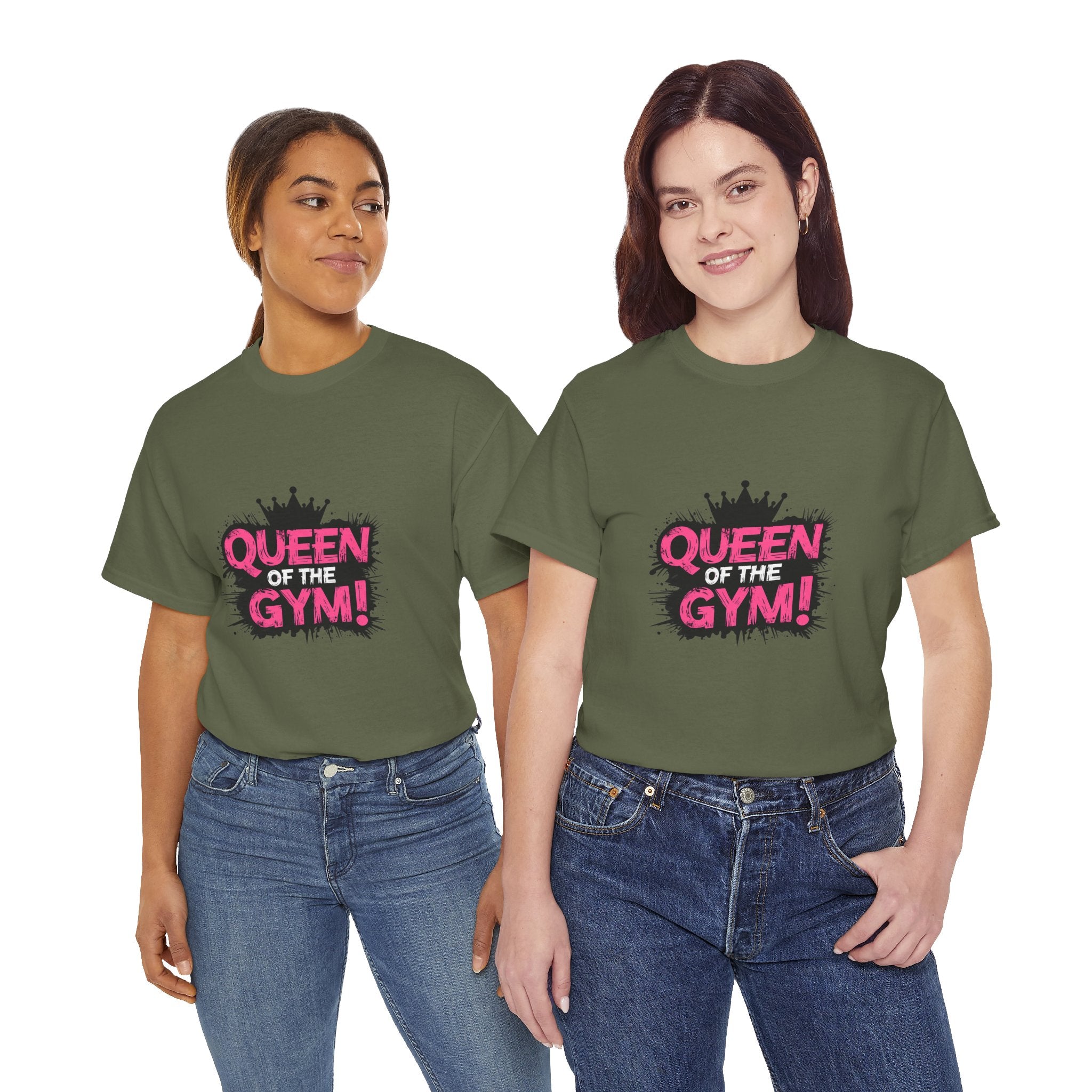 Queen of the Gym T-Shirt — Pink Crown Fitness Tee