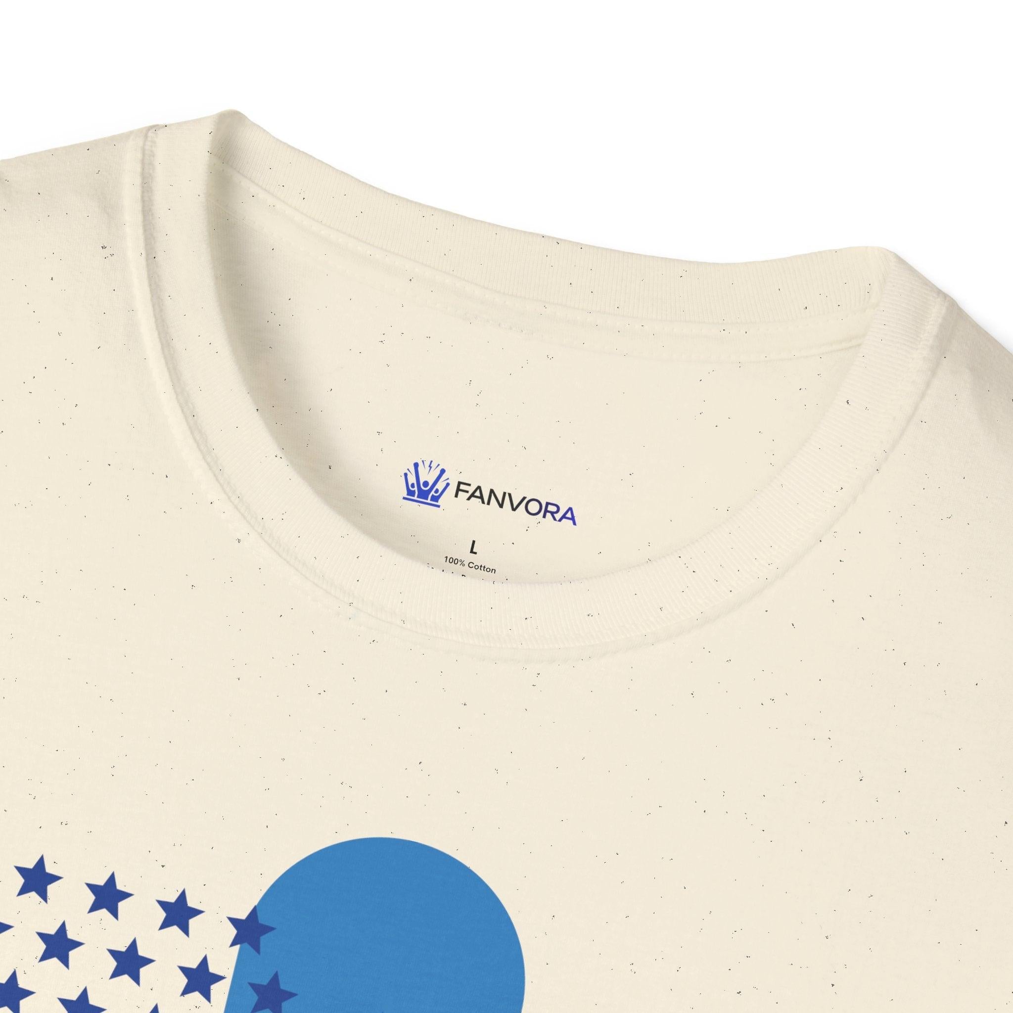 Red and blue patriotic typography tee