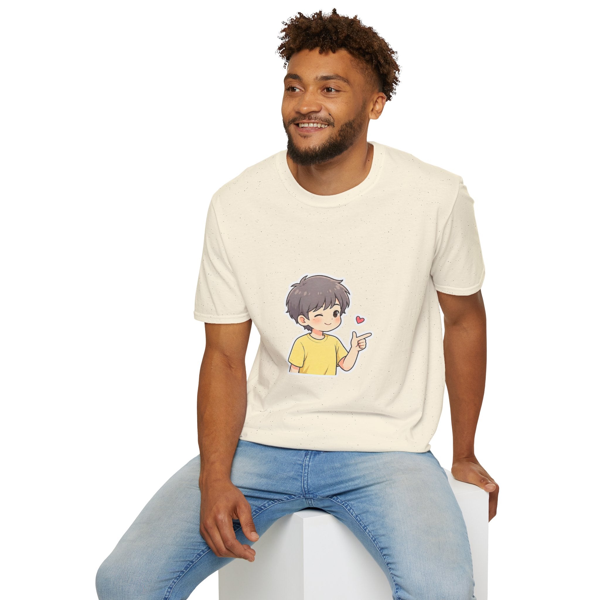 Cute Boy Cartoon Heart T-Shirt – Kawaii Cute Kid Character Tee