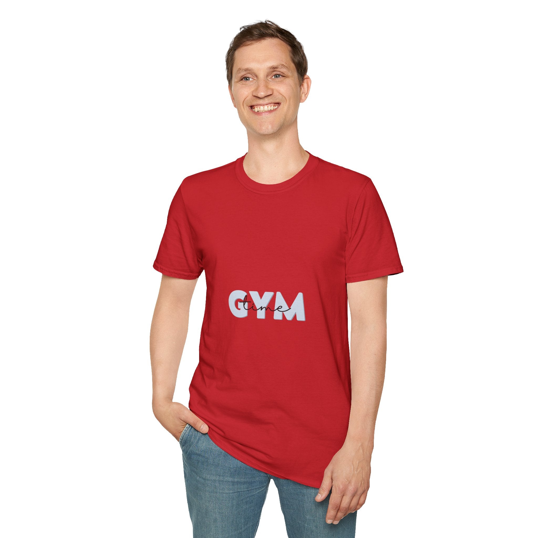 Gym Vibes T‑Shirt — Minimal Light Blue 'GYM' Graphic Tee