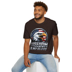 Patriotic Eagle T-Shirt — 'Freedom in My Blood' American Flag Tee design.
