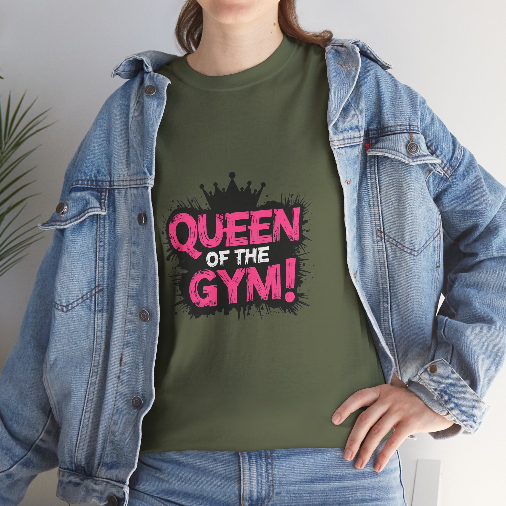 Queen of the Gym T-Shirt — Pink Crown Fitness Tee