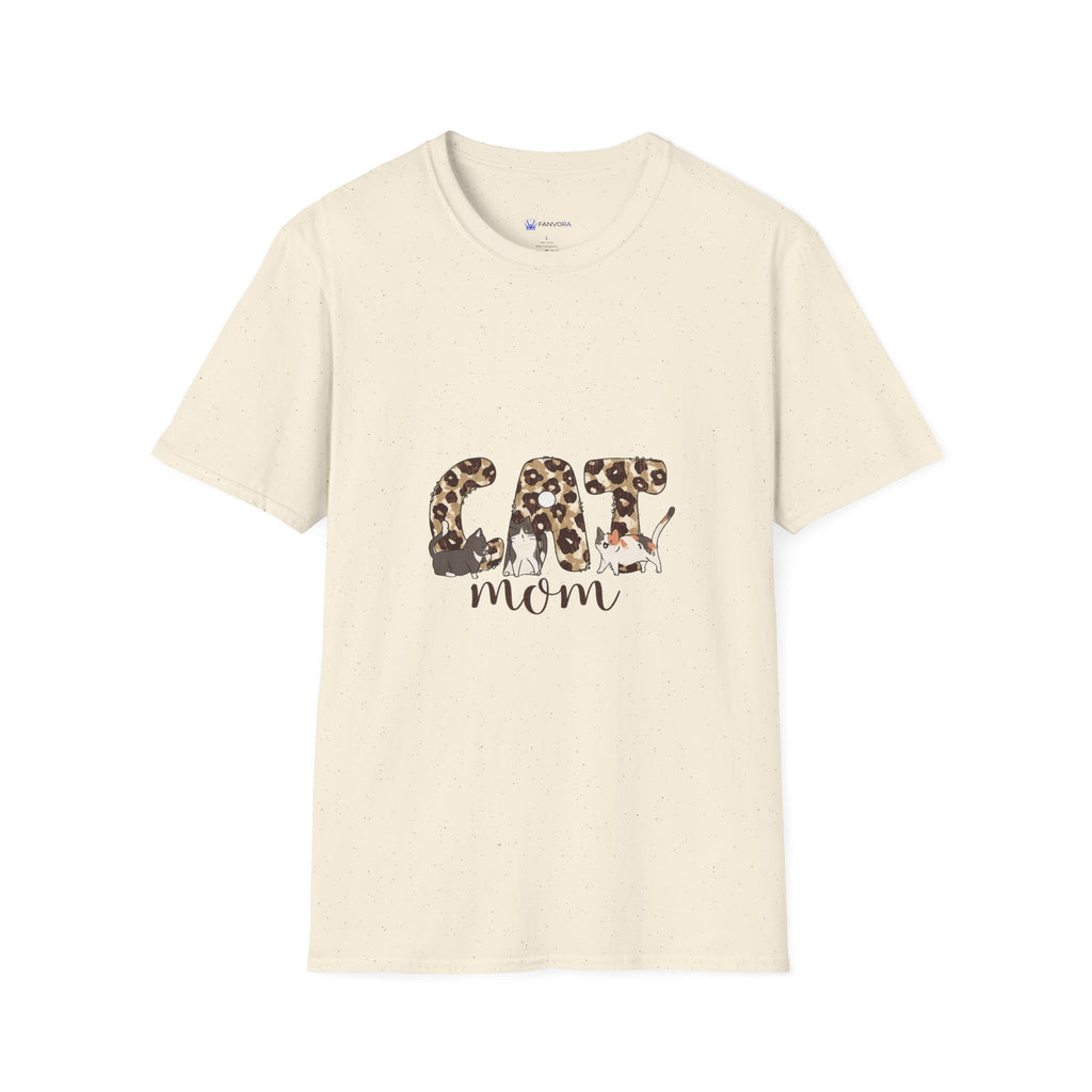 Cat Mom Leopard Print T-Shirt — Cute Graphic Tee for Cat Lovers