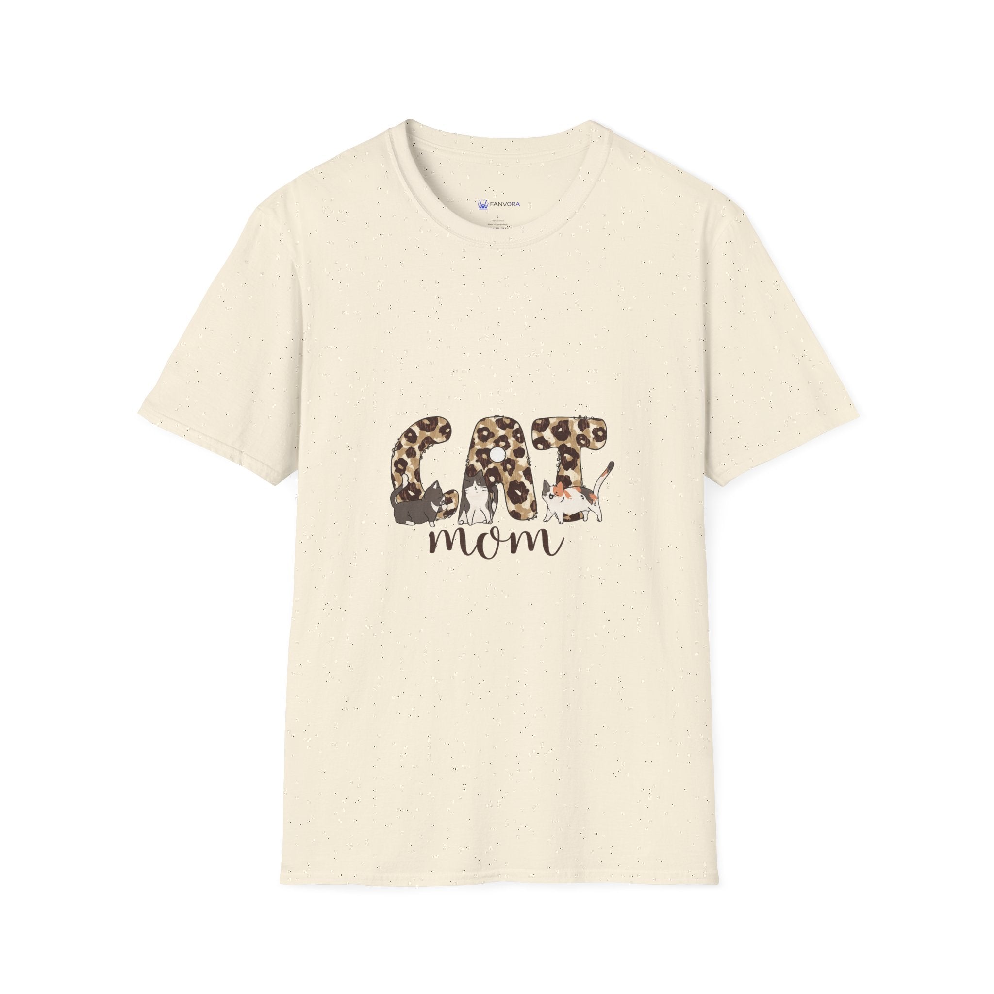 Cat Mom Leopard Print T-Shirt — Cute Graphic Tee for Cat Lovers