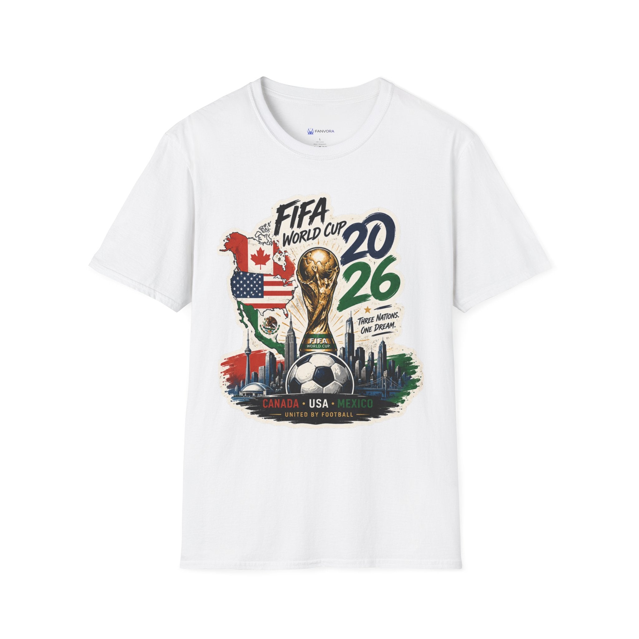 World Cup 2026 T-Shirt – USA/Canada/Mexico Official Trophy Design