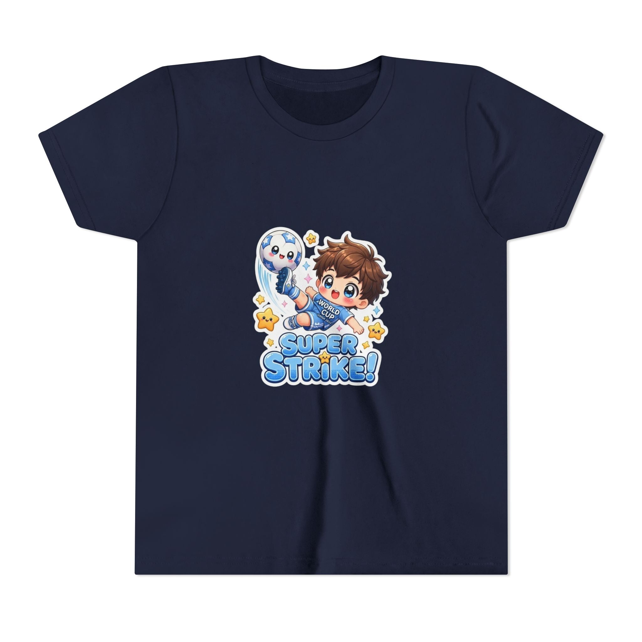 Youth Tee - Cute 'Super Strike!' Soccer Boy Graphic