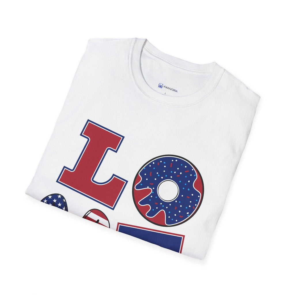 Patriotic LOVE USA flag donut t-shirt