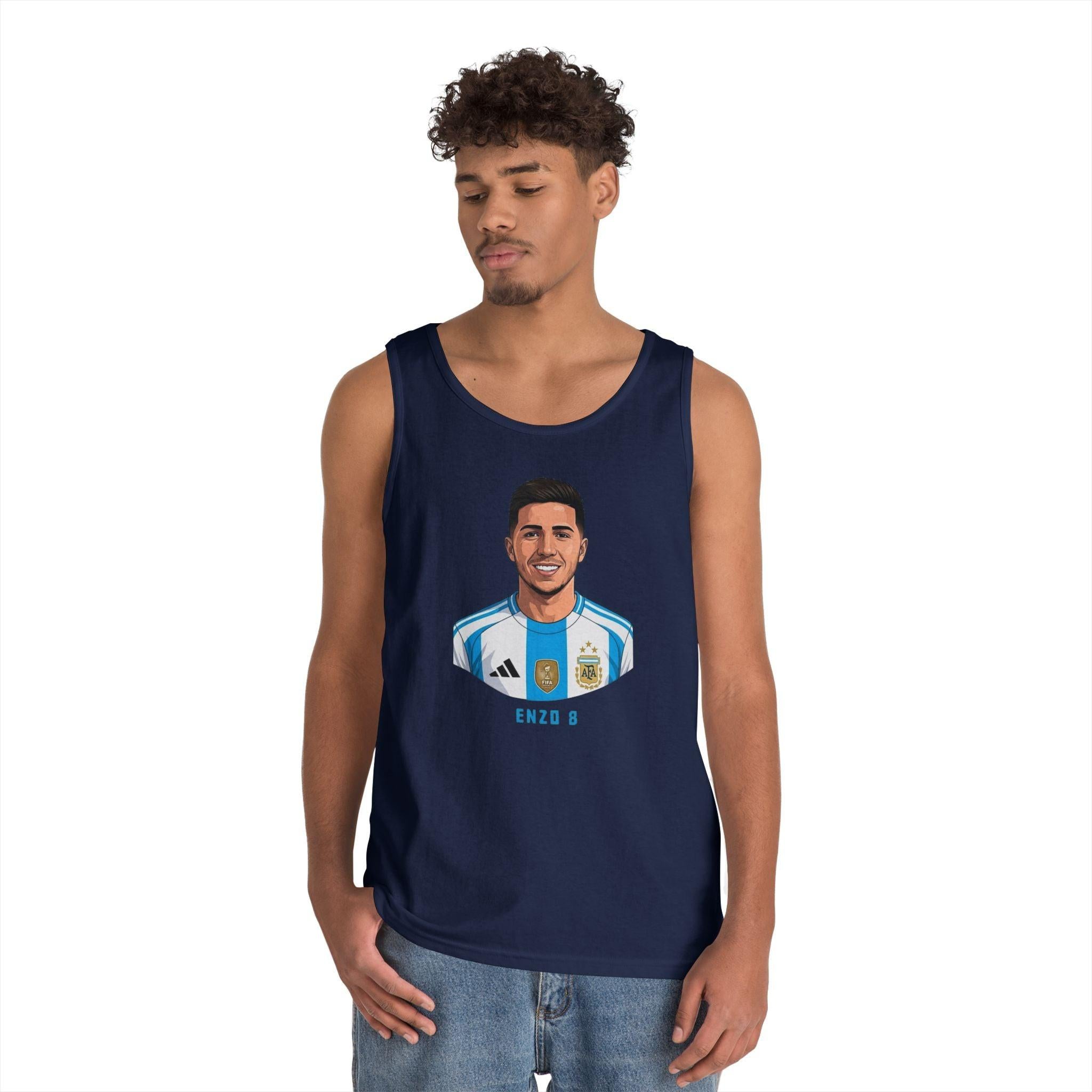 "I am Here to Stay" Argentina Soccer Star Tank Top — Jersey Portrait World Cup 2026.
