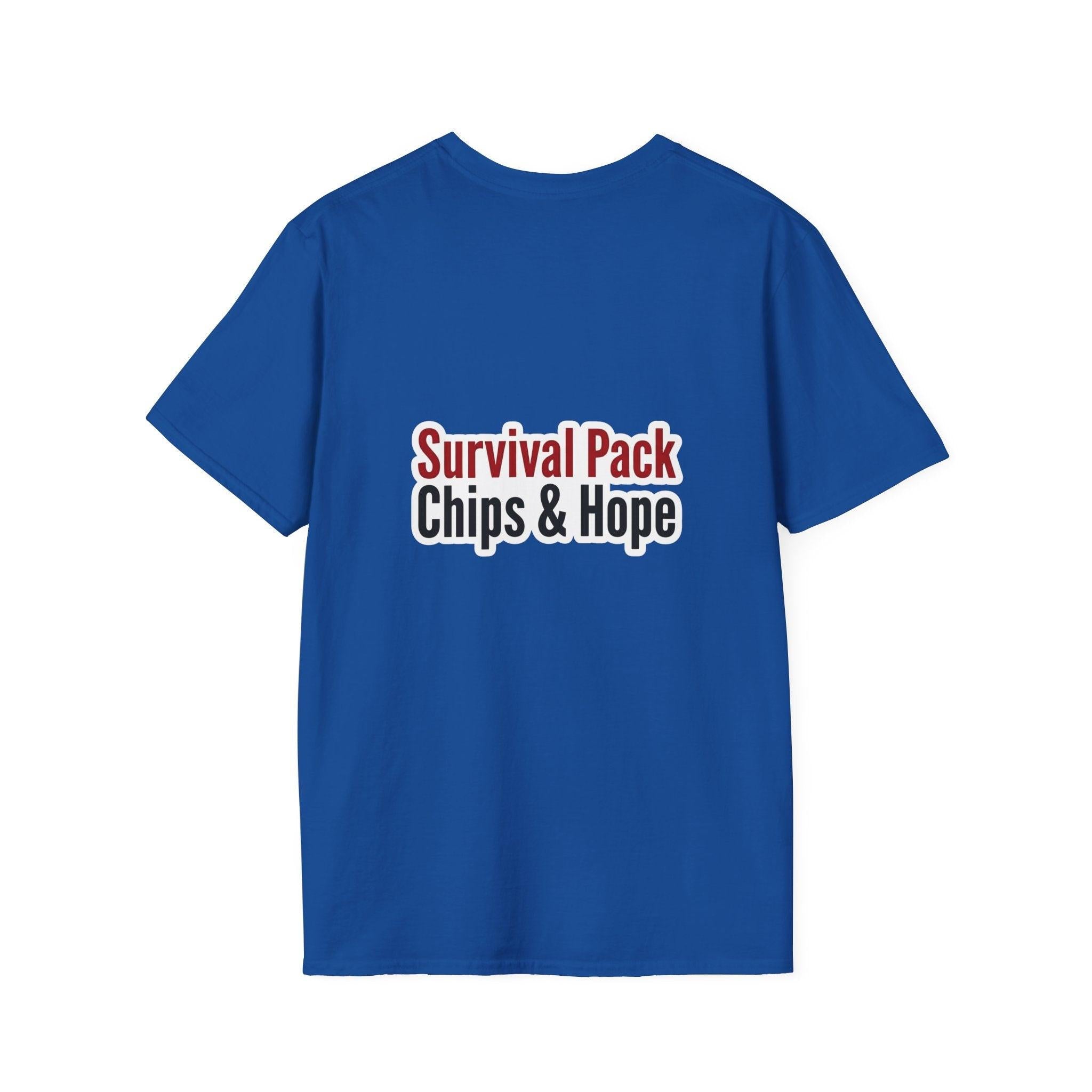 Unisex - Legends Unite Fans’ Choice World Cup T-Shirt — “Survival Pack: Chips & Hope”.