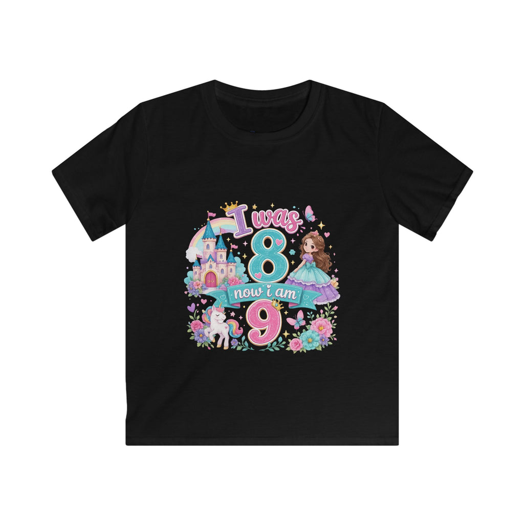 Girls' Princess 8th Birthday T-Shirt — "This Is How I Turn 8" Floral Castle Tee