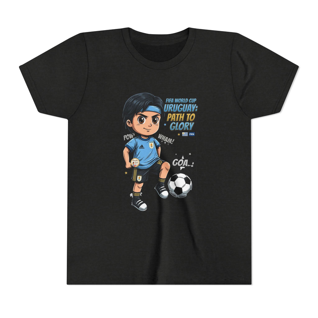 Youth Soccer Tee – Cute Cartoon Player "Ready to Score" Kids Jersey