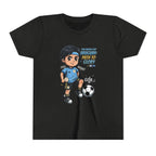Youth Soccer Tee – Cute Cartoon Player "Ready to Score" Kids Jersey