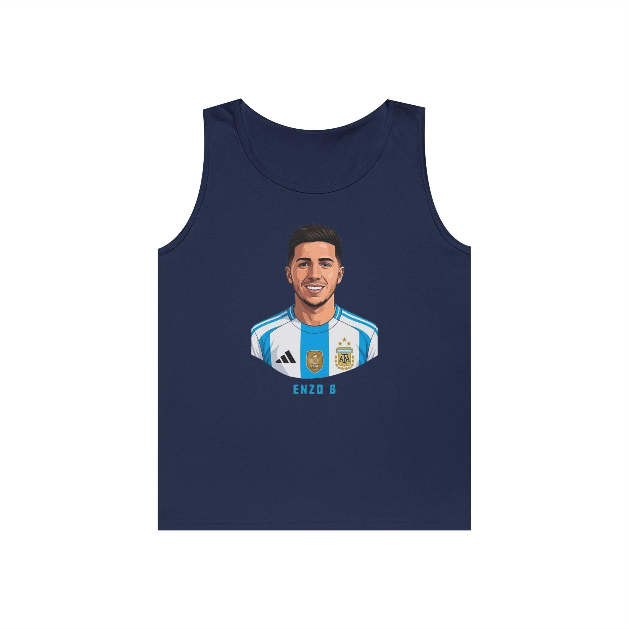 "I am Here to Stay" Argentina Soccer Star Tank Top — Jersey Portrait World Cup 2026.