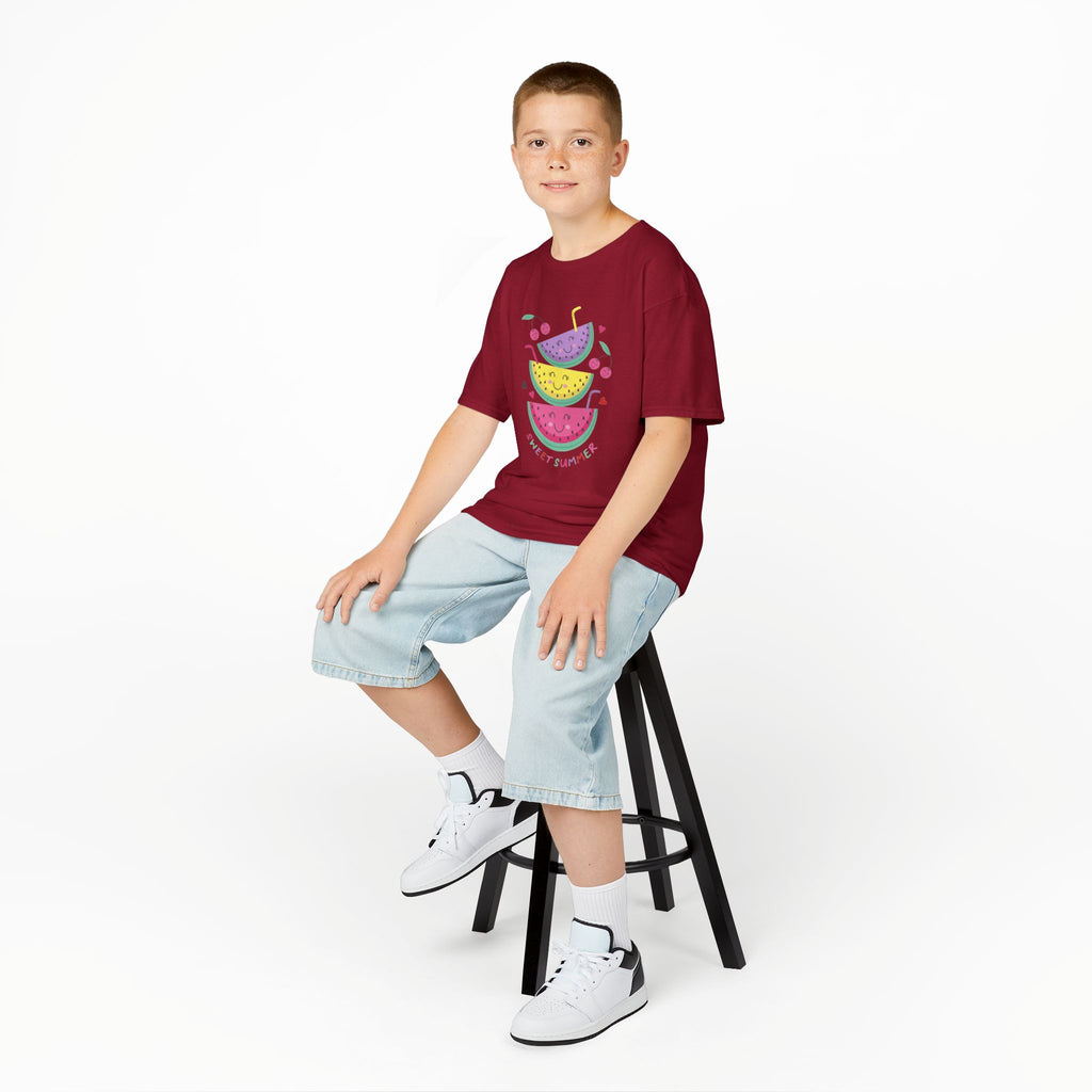 Kids T-Shirt — Cute Stacked Watermelon Illustration with "Sweet Things" Text