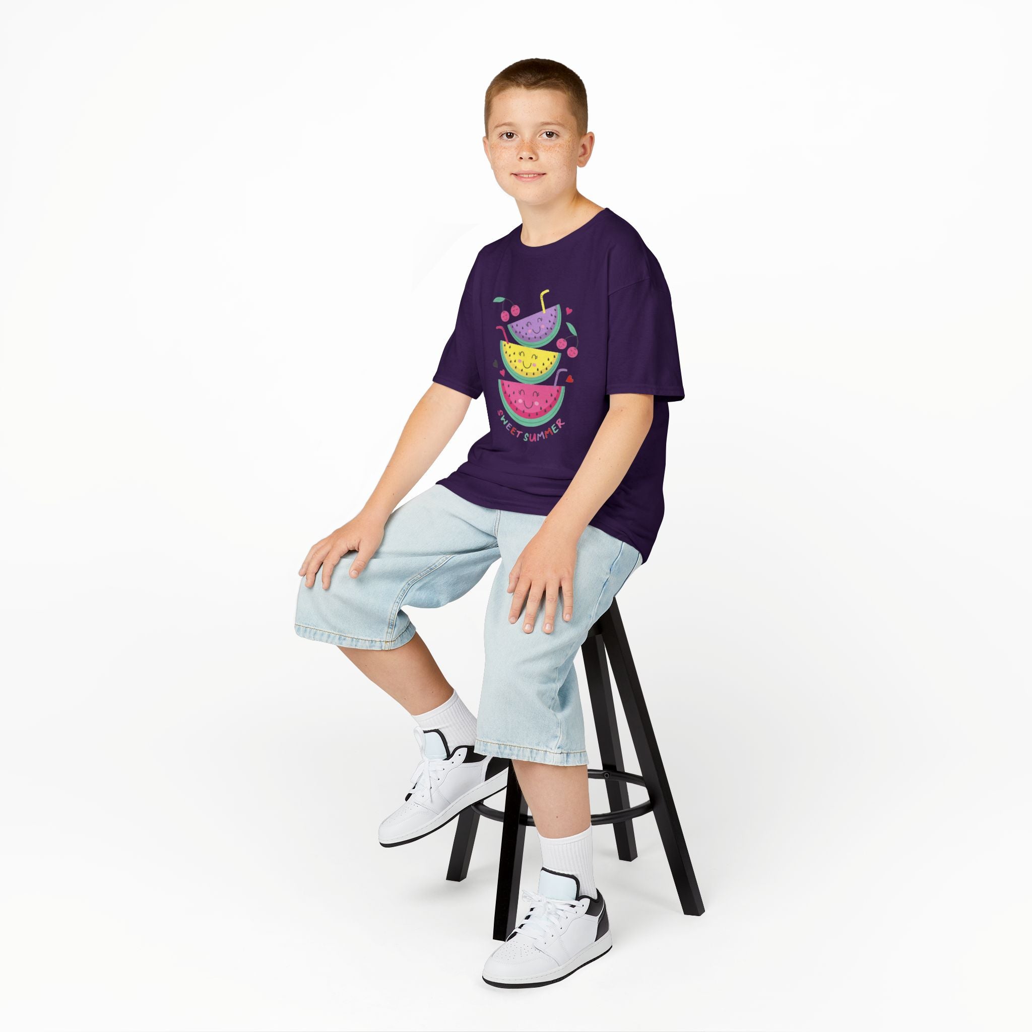 Kids T-Shirt — Cute Stacked Watermelon Illustration with "Sweet Things" Text