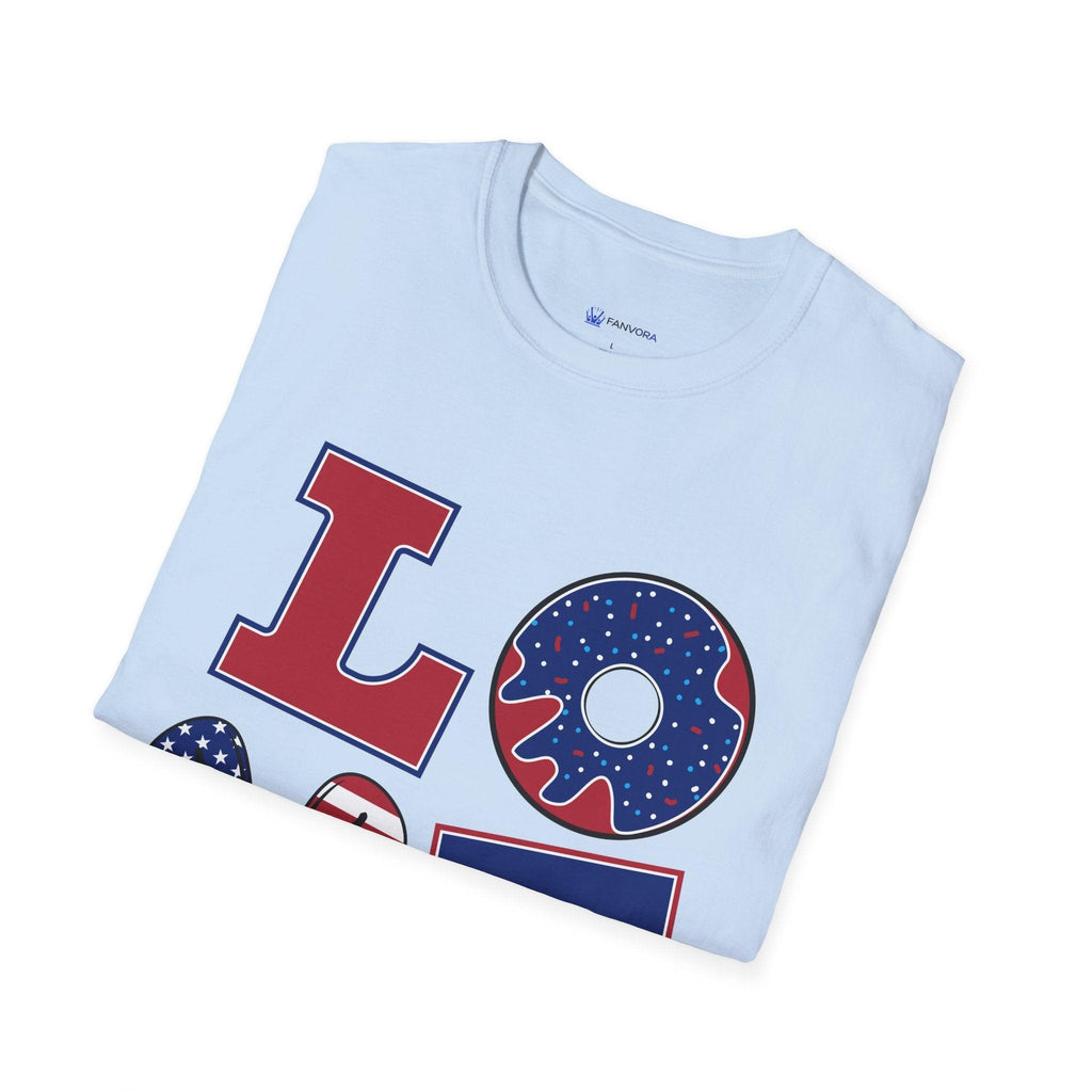 Patriotic LOVE USA flag donut t-shirt