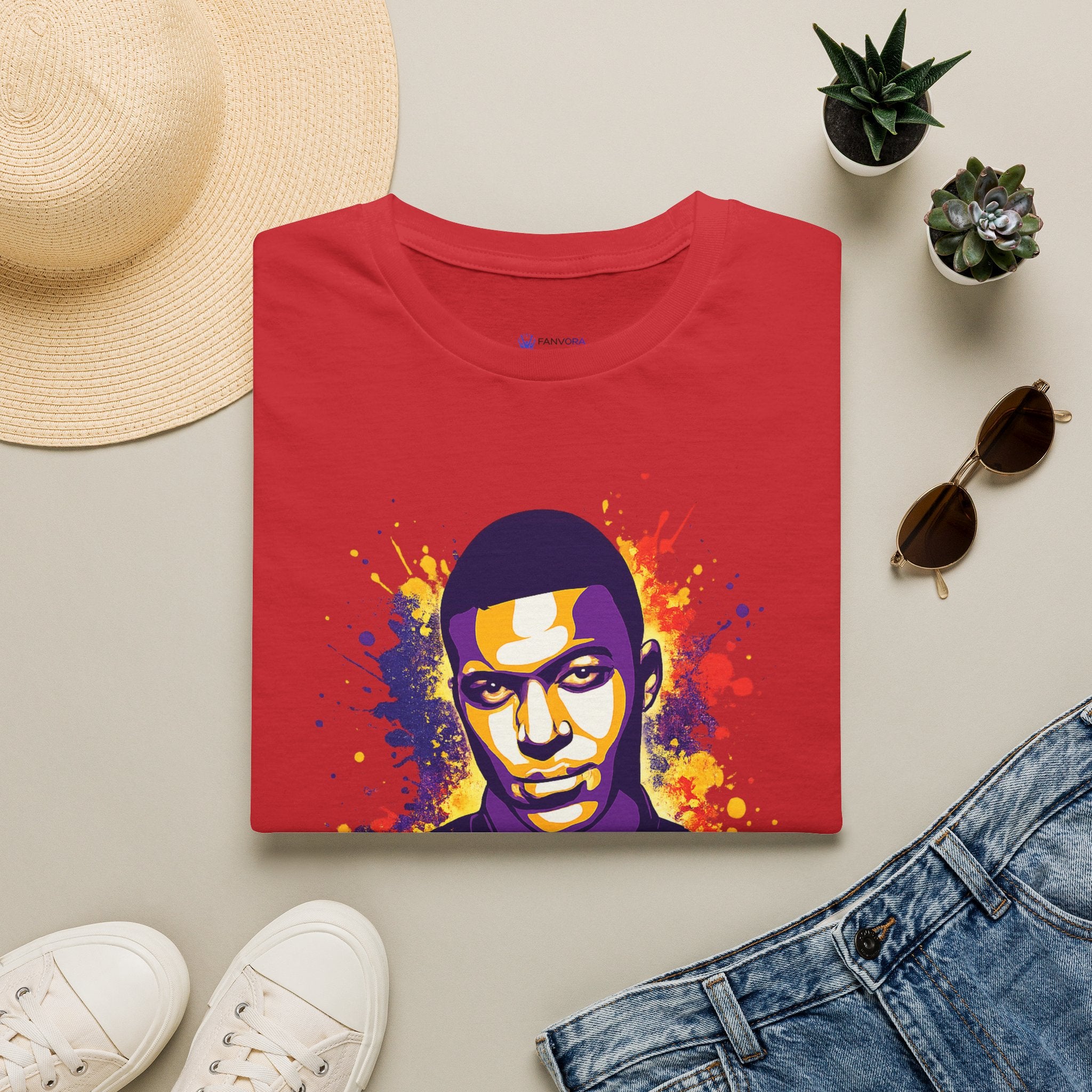 France legend Graphic T-Shirt — Vibrant Splash Portrait Soccer Fan Tee
